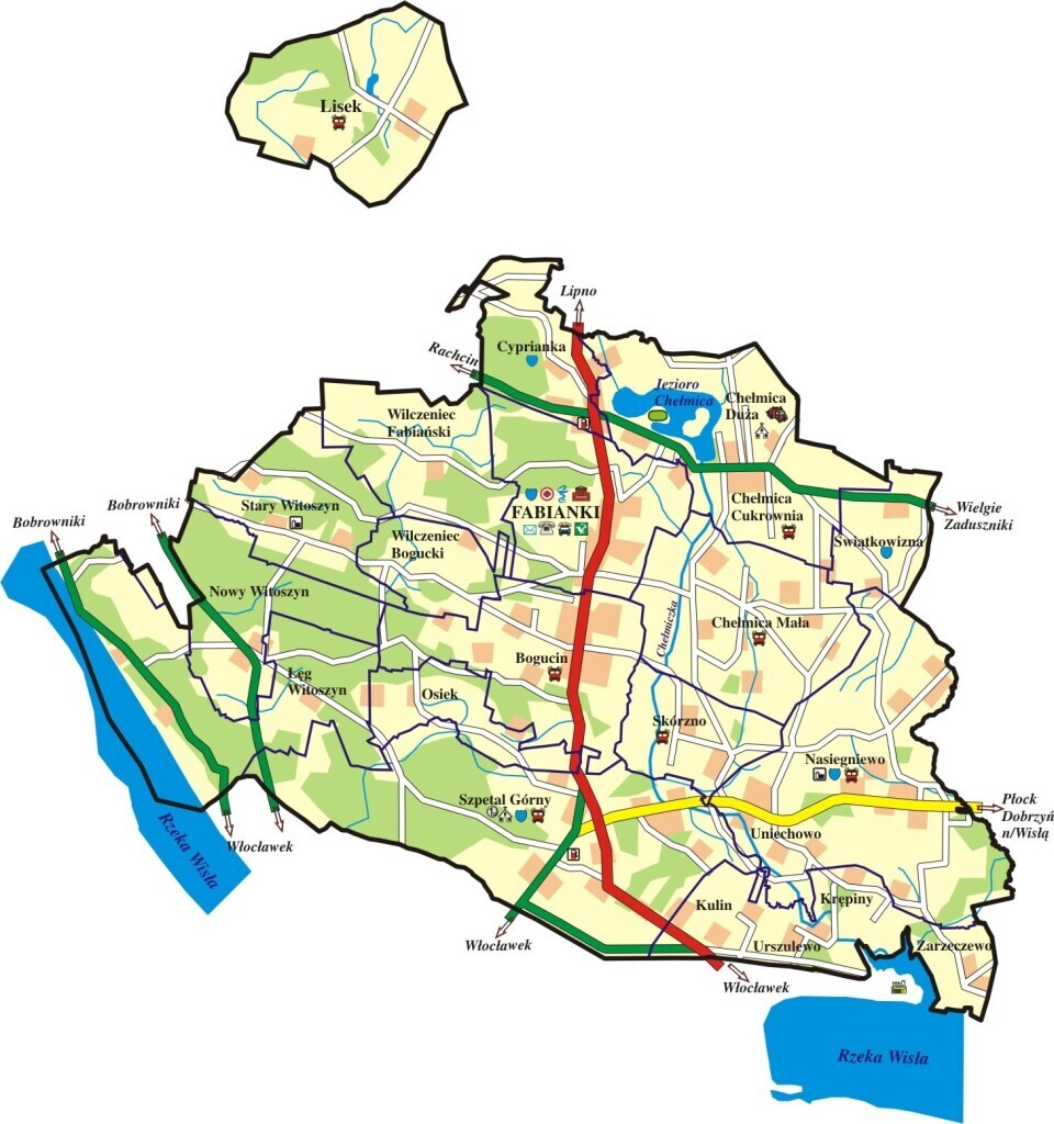 Mapa Gminy Fabianki